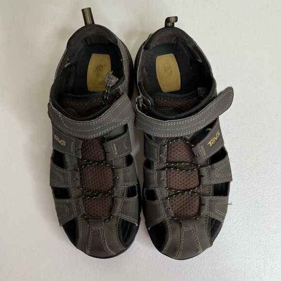 Teva Forebay Fisherman Hiking Sandal Brown Leather Men Size 9 Slip On Sport Shoe main image 7